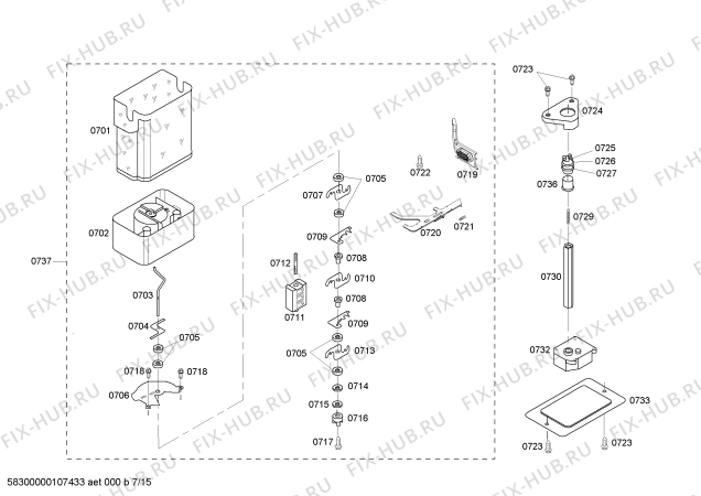 Схема №1 KBUDT4870A 48" SXS REFRIG CUSTOM (DISPENSER) с изображением Корпус диспенсера для посудомоечной машины Bosch 00241231